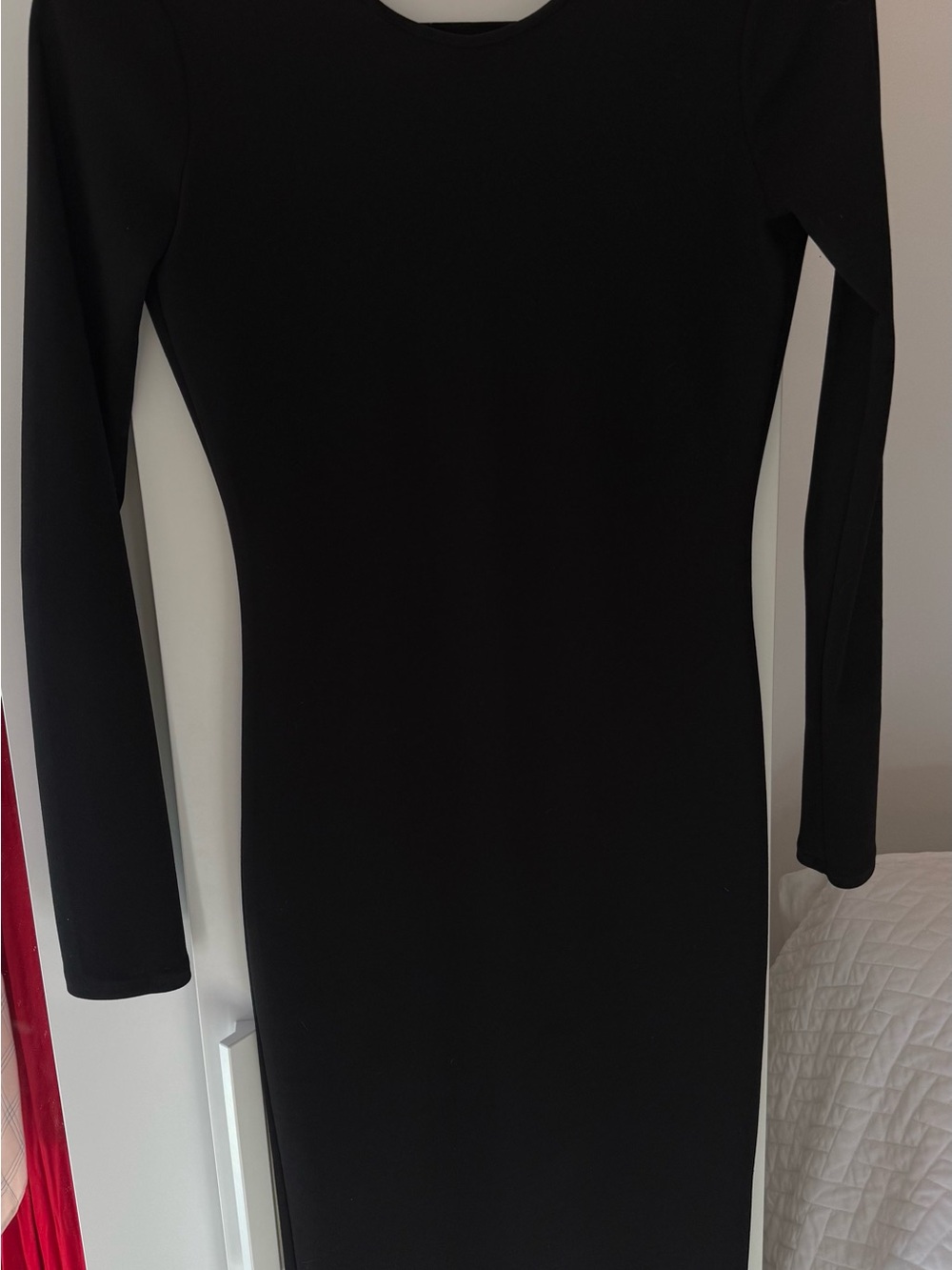 Zara Black Long Sleeve Bodycon Dress with open back